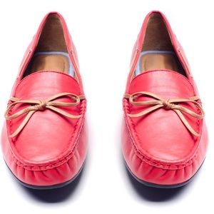 Coral Leather Driving Moccasins